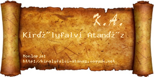 Királyfalvi Atanáz névjegykártya